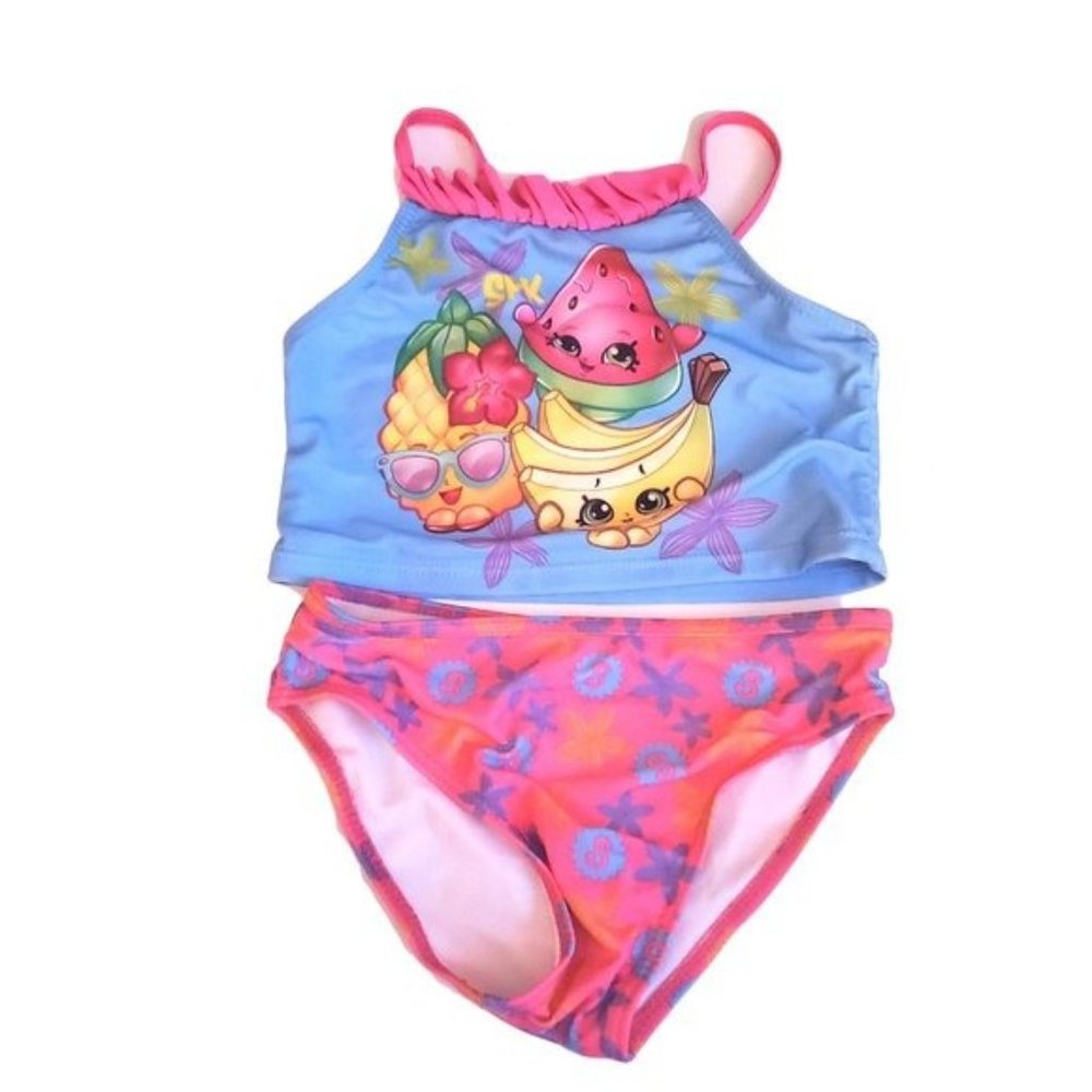 Shopkins Bikini Swimsuit 2‎ Piece Ruffle 5 6 Years